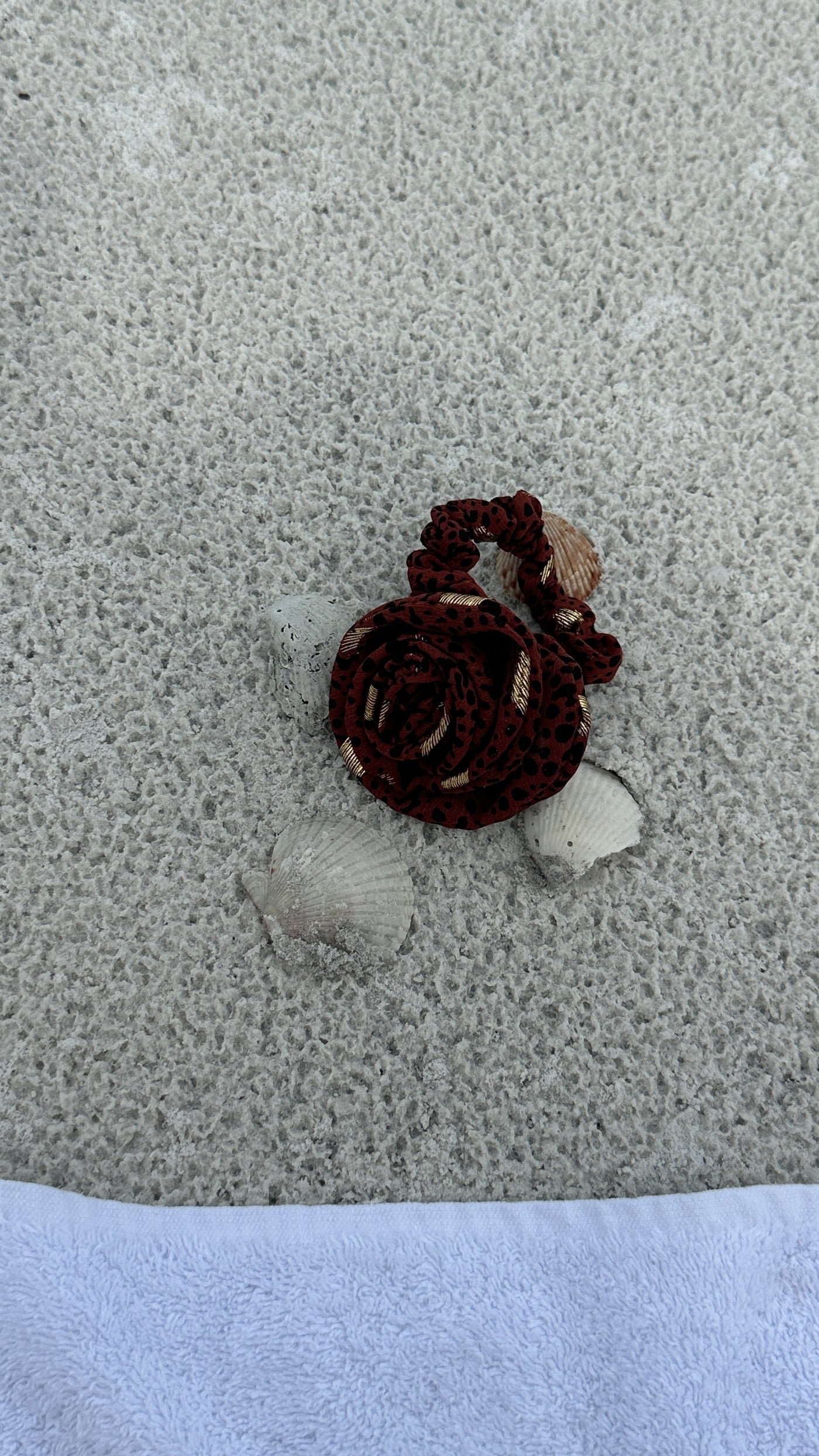 Jungle chic flower scrunchie